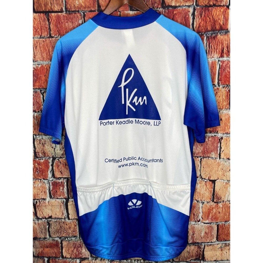Voler Short Sleeve XL Cycling Jersey Bike Porter Keadle Moore LLP CPA Blue White - Picture 6 of 8